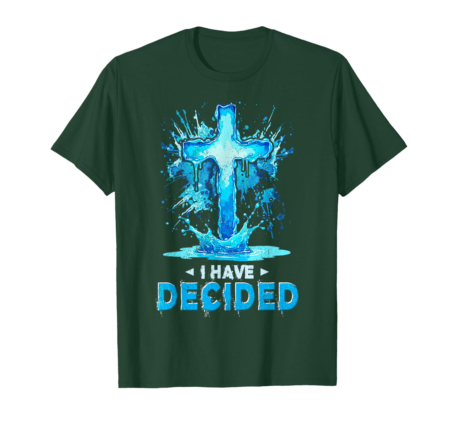 I Have Decided Christian Baptism Cross Water Faith Retro T-Shirt