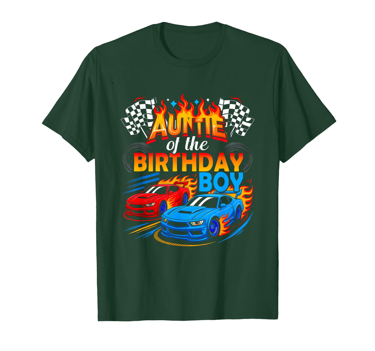 Auntie Of The Birthday Boy Race Car Birthday Party Racing T-Shirt