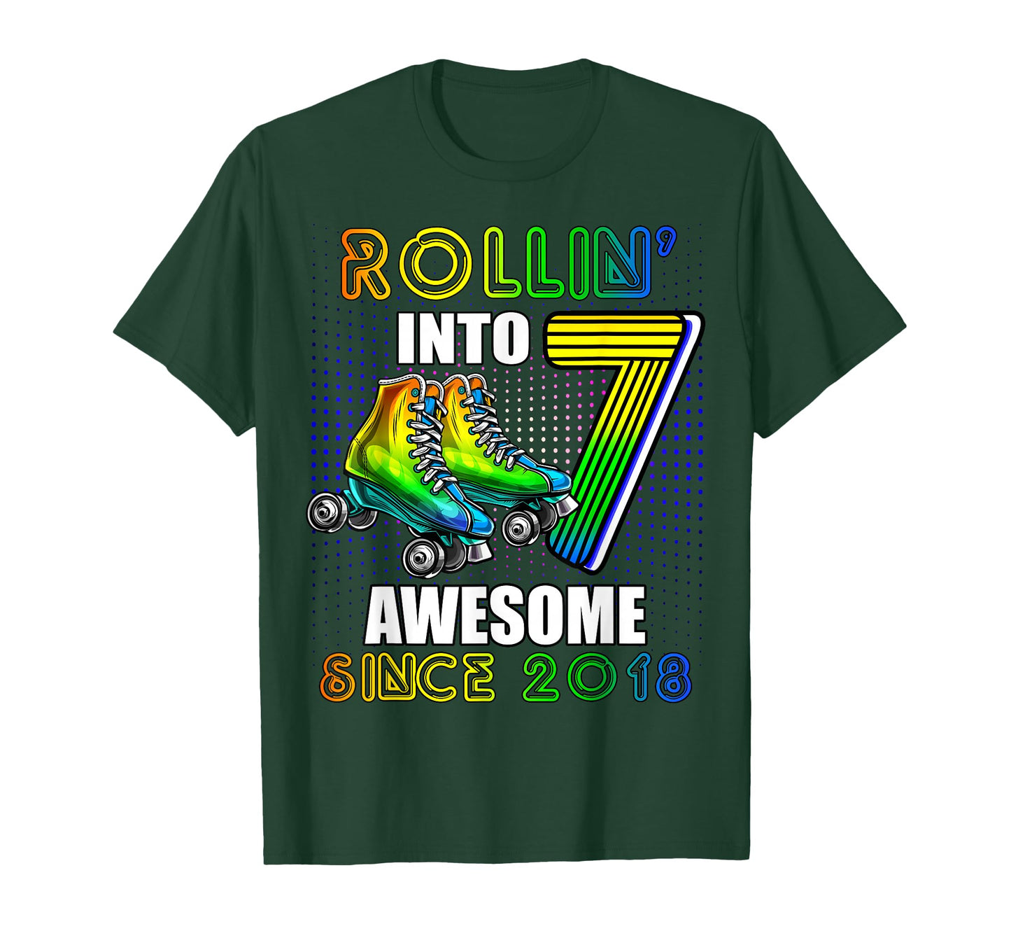 Birthday Roller Skating 7th Girls Rollin into 7 Skate Party T-Shirt