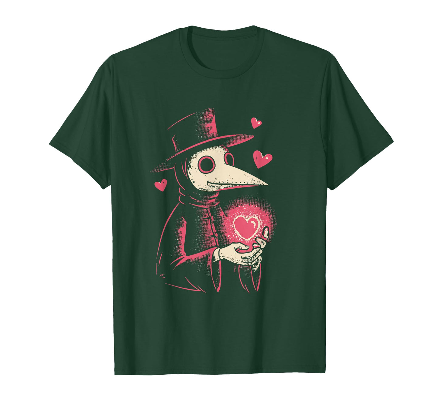 Kawaii Plague Doctor Valentine’s Day Heart Creepy Cute Goth T-Shirt