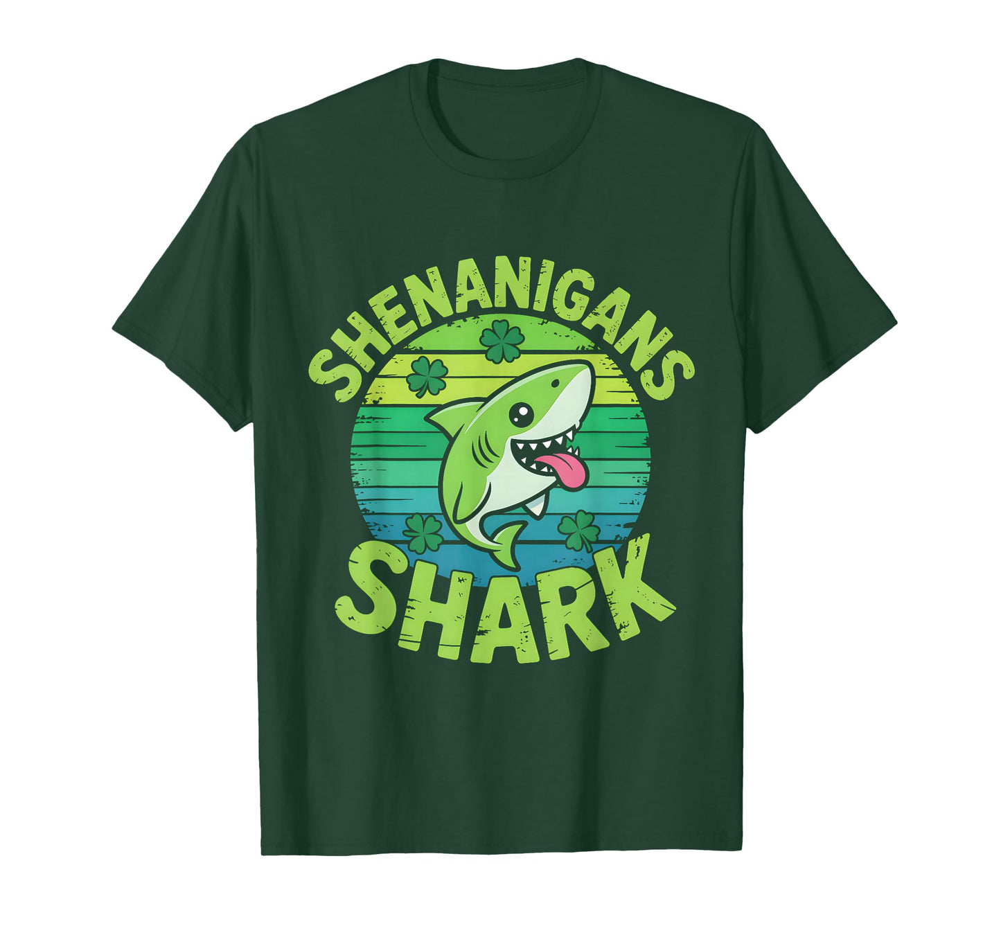 Shark St Patricks Day Shark Shenanigans Cute Animal Lover T-Shirt