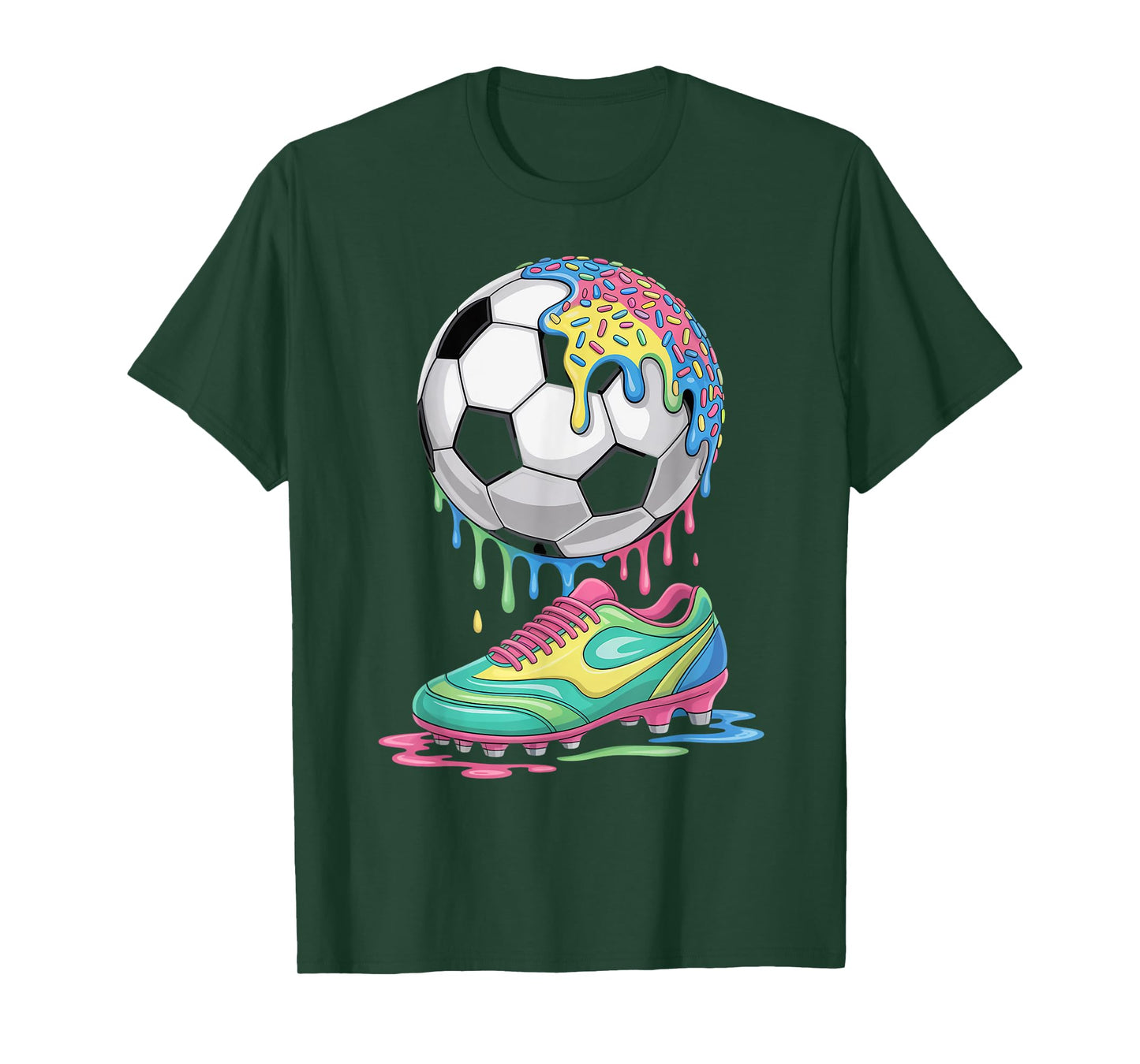 Soccer Ball Drip Ice Cream Drip Men Women Game Soccer Drip T-Shirt