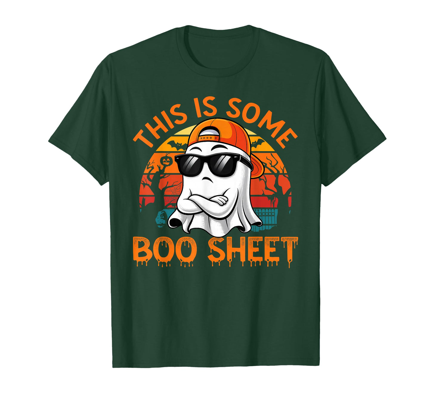 Funny Halloween This is Some Boo Sheet Ghost Retro Men Boys T-Shirt