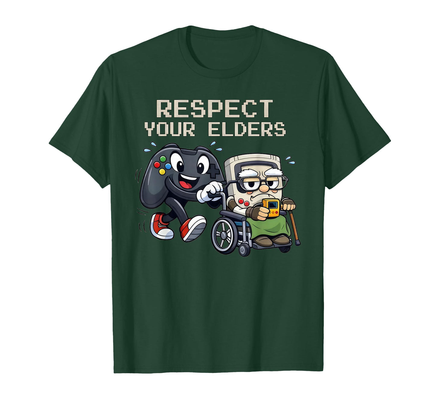 Respect Your Elders Gaming Control Retro Funny Gamer T-Shirt