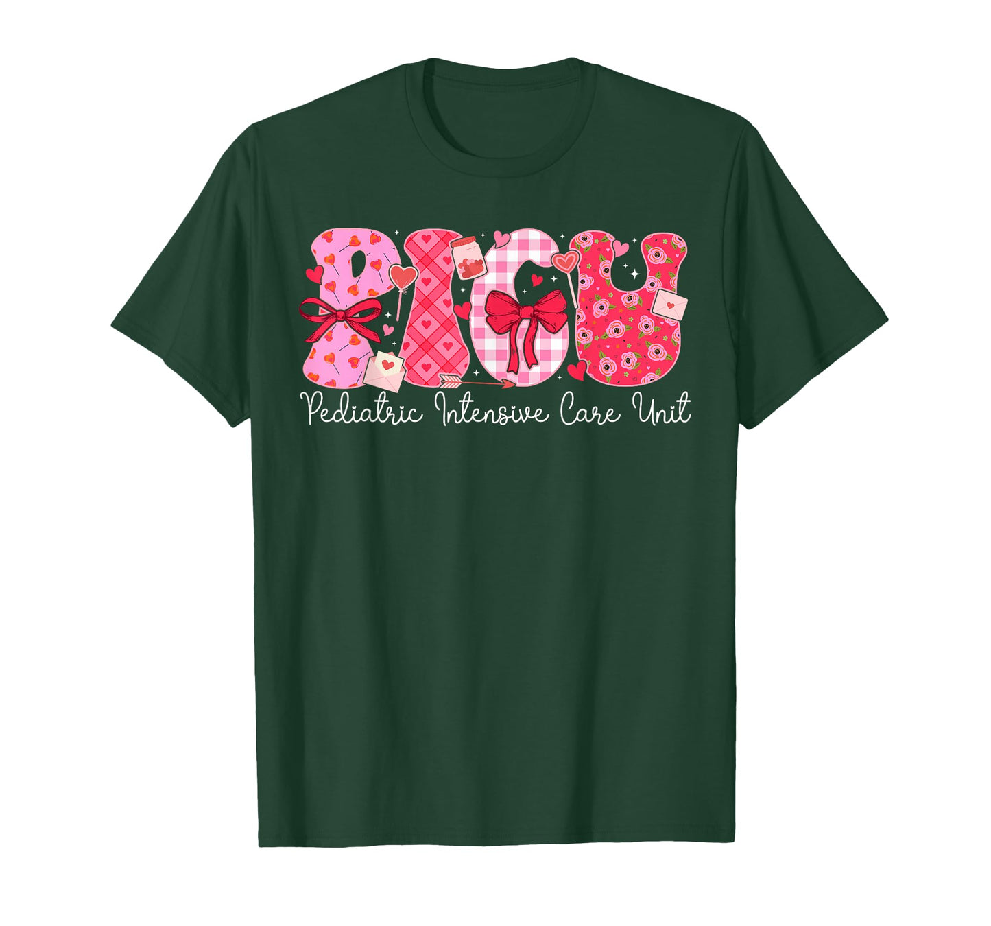 PICU Valentine Pediatric Intensive Care Unit Valentines Day T-Shirt