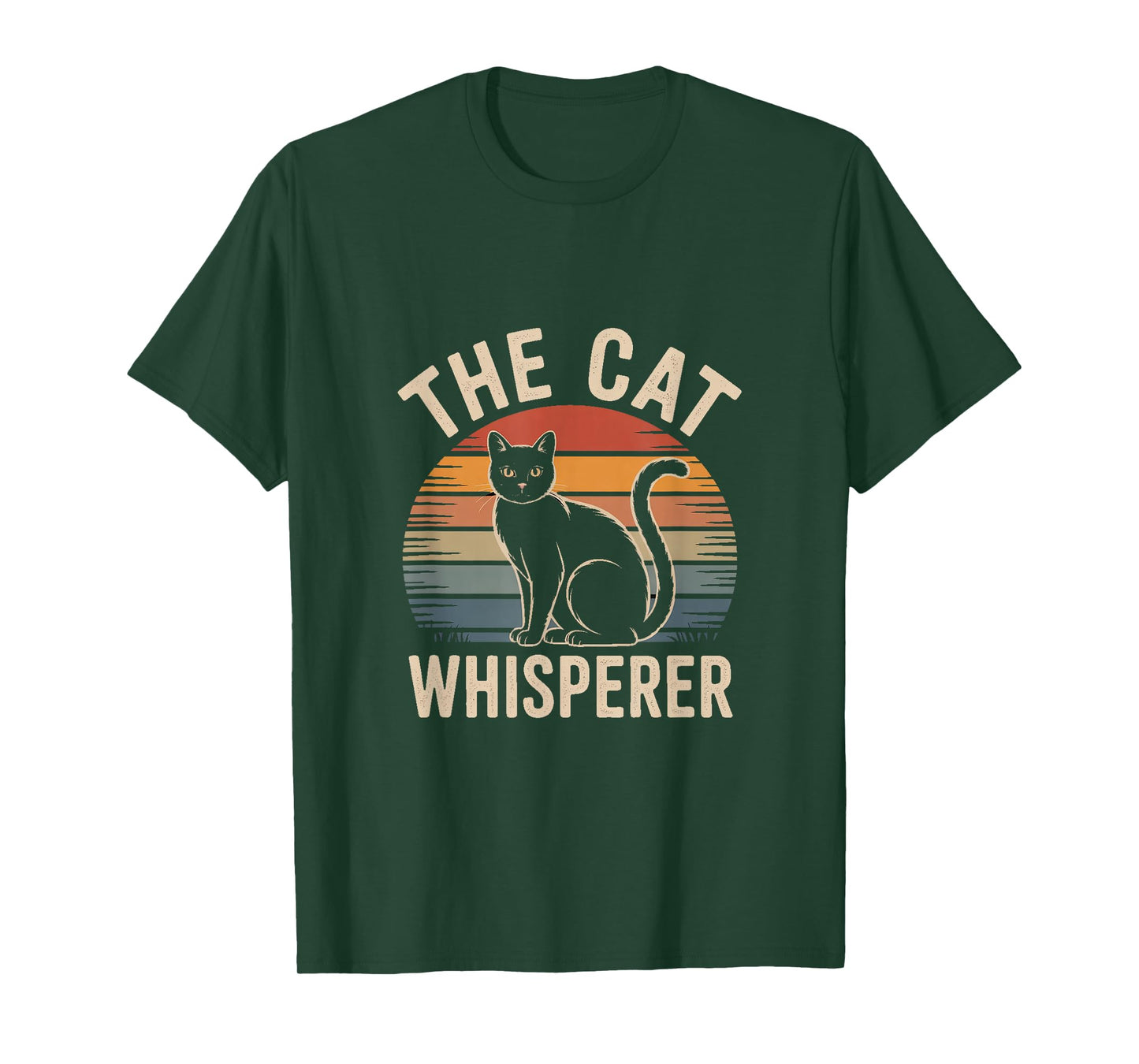 The Cat Whisperer Retro Black Cat Lover T-Shirt
