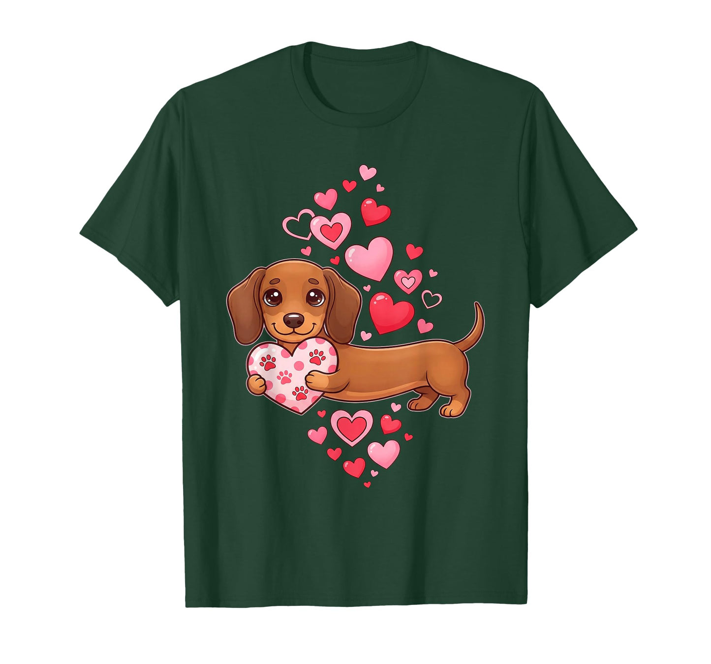 Cute Dachshund Valentine Heart Funny Dachshund Puppy Owner T-Shirt