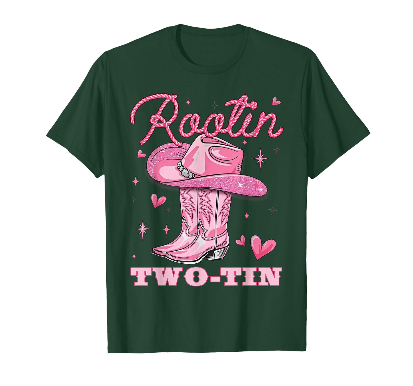 Rootin Two-tin Cowgirl Western Rodeo 2nd Birthday Girl Howdy T-Shirt