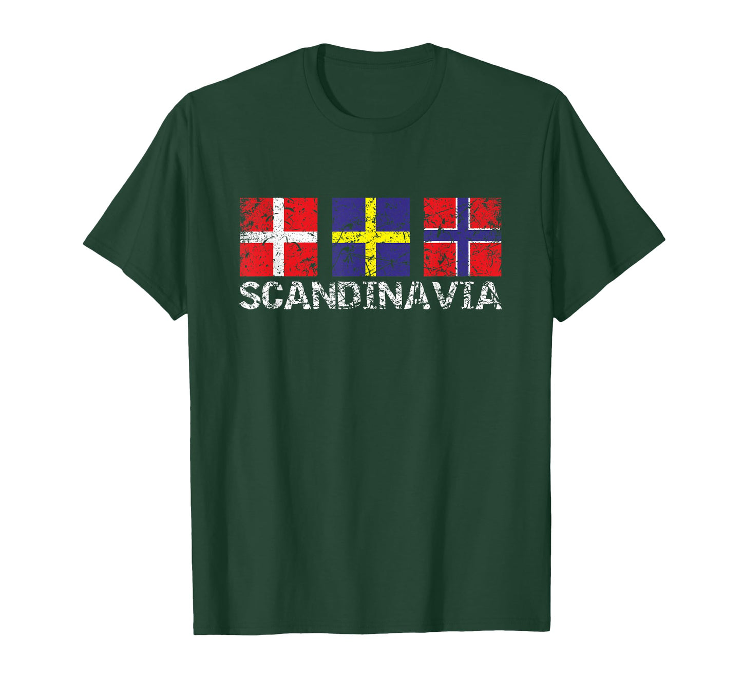 Scandinavian Flags Distressed Mens Womens Kids Scandinavia T-Shirt