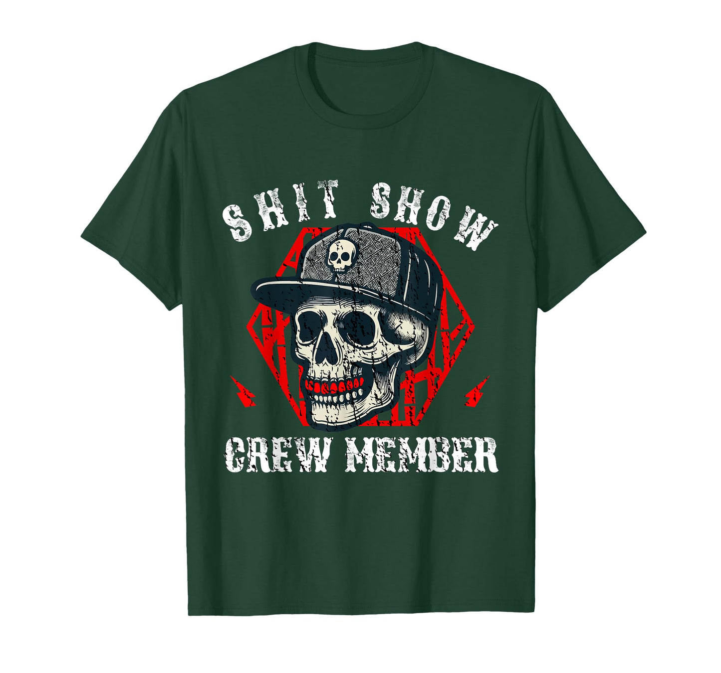 Shit Show Crew Member Skull Boss Manager Skeleton T-Shirt