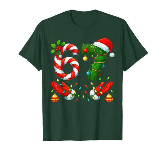 67 Christmas 6 7 Meme Pajamas Holiday Gen Alpha Slang T-Shirt