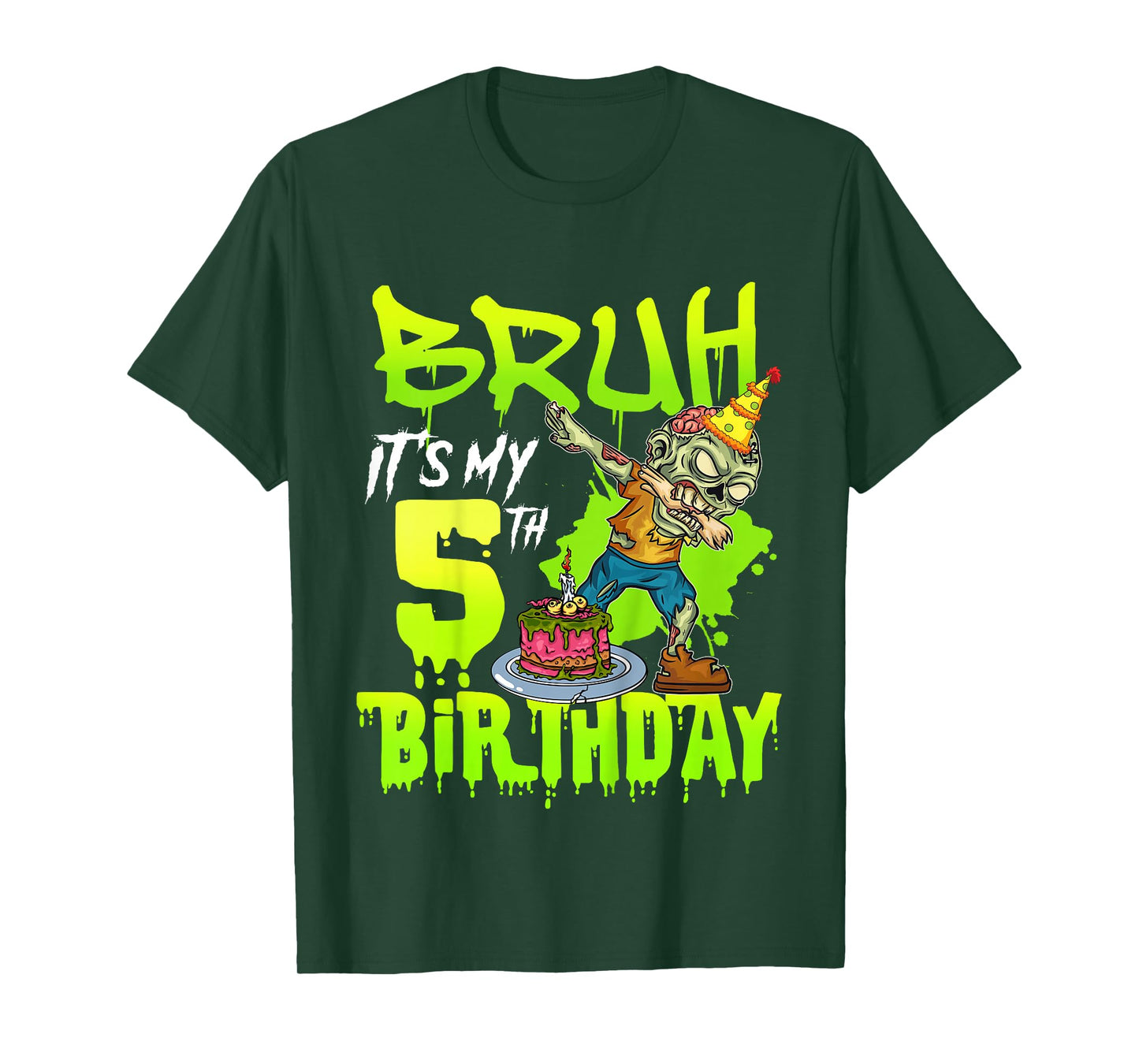 Bruh It's My 5th Birthday Zombie Lover 5 Years Old Boys T-Shirt