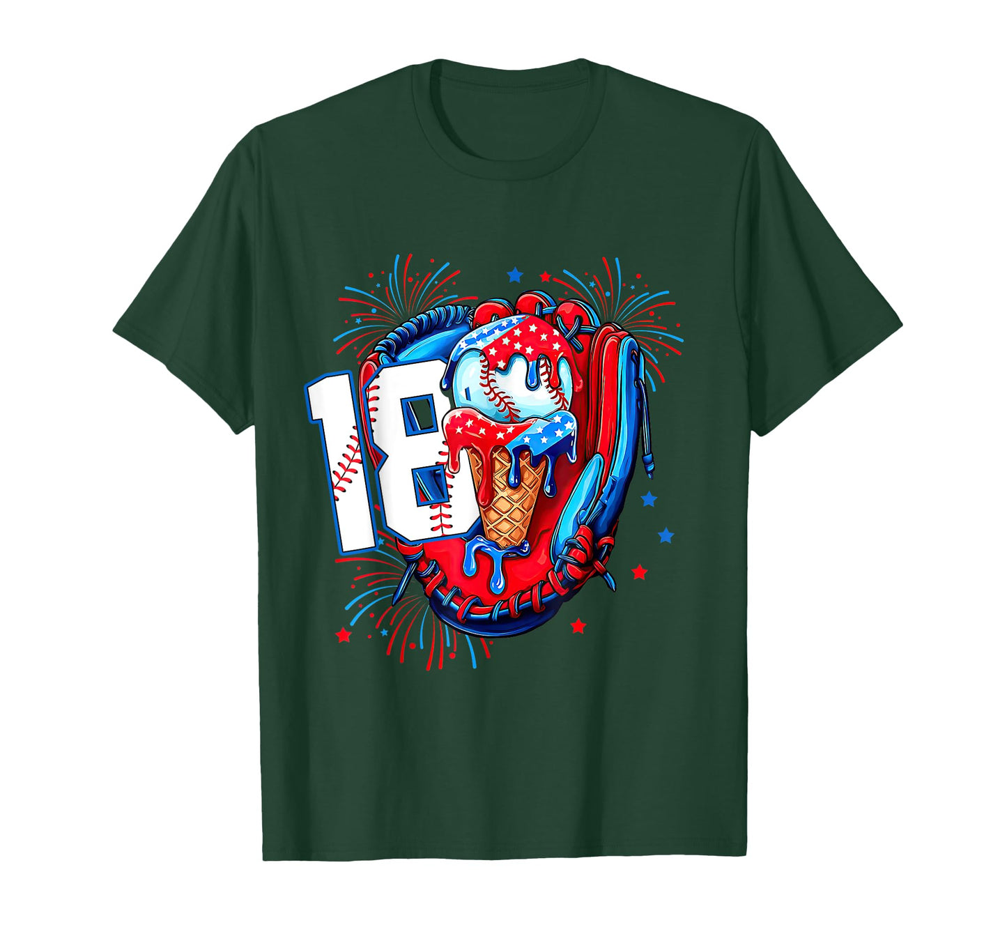 It's My 18th Birthday Baseball Glove Ice Cream Gift for Boys T-Shirt