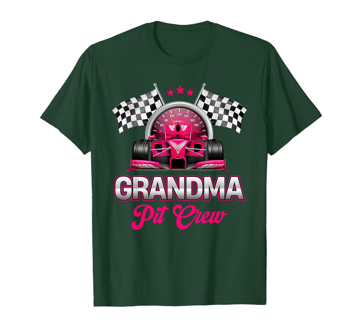 Grandma Pit Crew Race Car Birthday Girl Party Racing Family T-Shirt