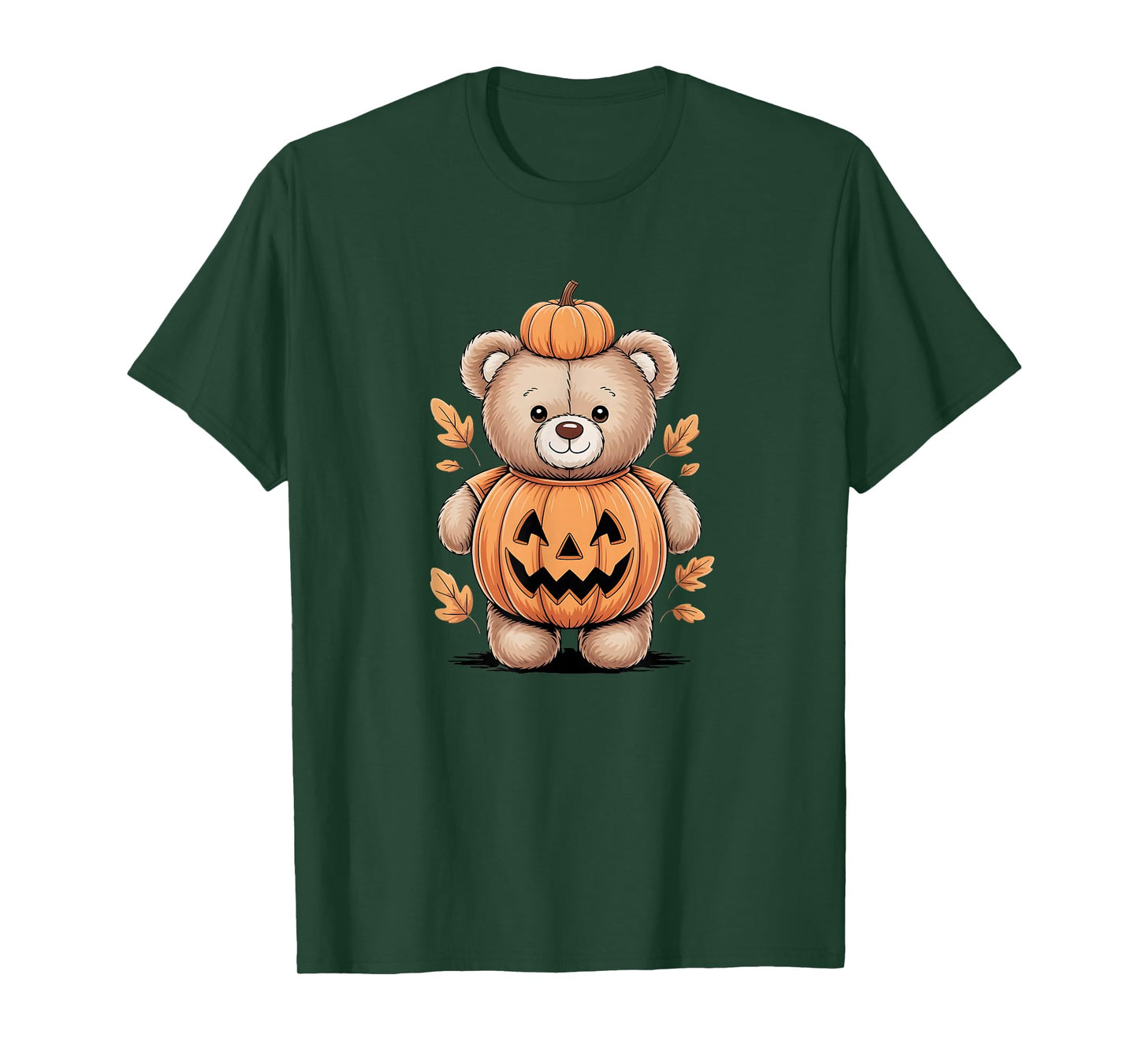 Cute Halloween Teddy Bear Pumpkin Costume Funny T-Shirt