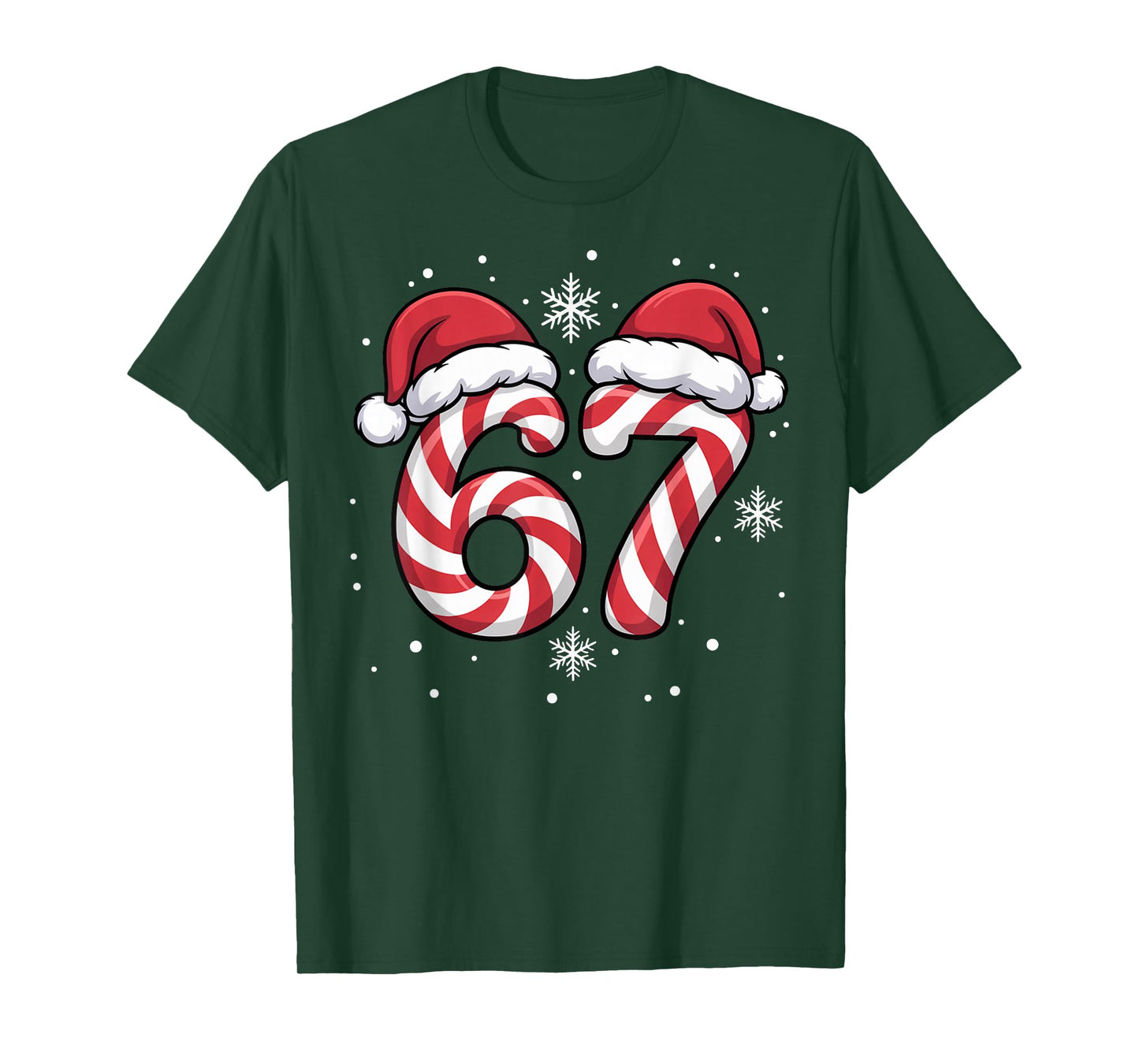 Funny Viral 67 Candy Canes Santa Funny Holiday Kids Humor T-Shirt
