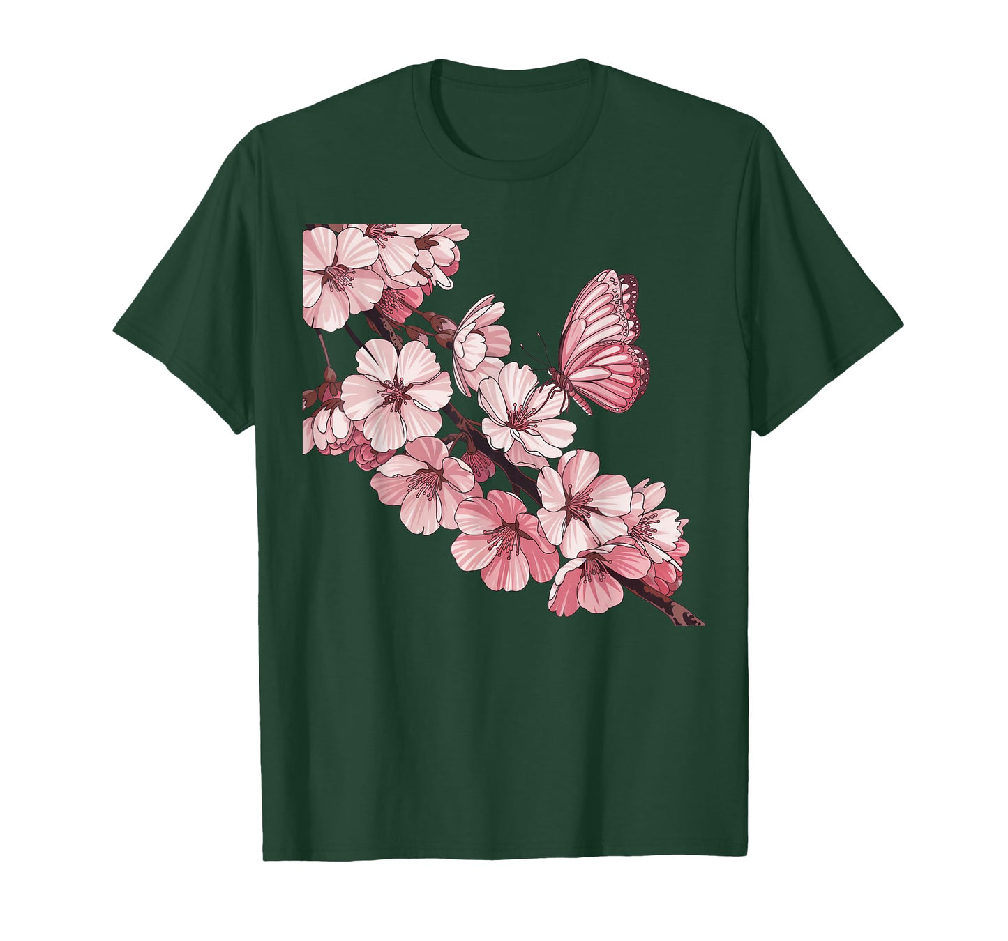 Sakura Blossom and Butterfly Japanese Art and Cherry Blossom T-Shirt