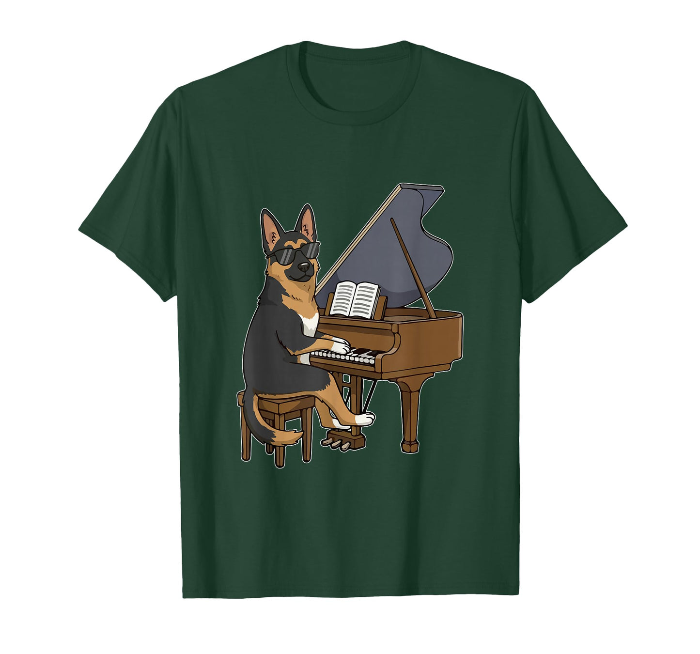 German Shepherd Playing Piano Instrumentalist Funny Owner T-Shirt