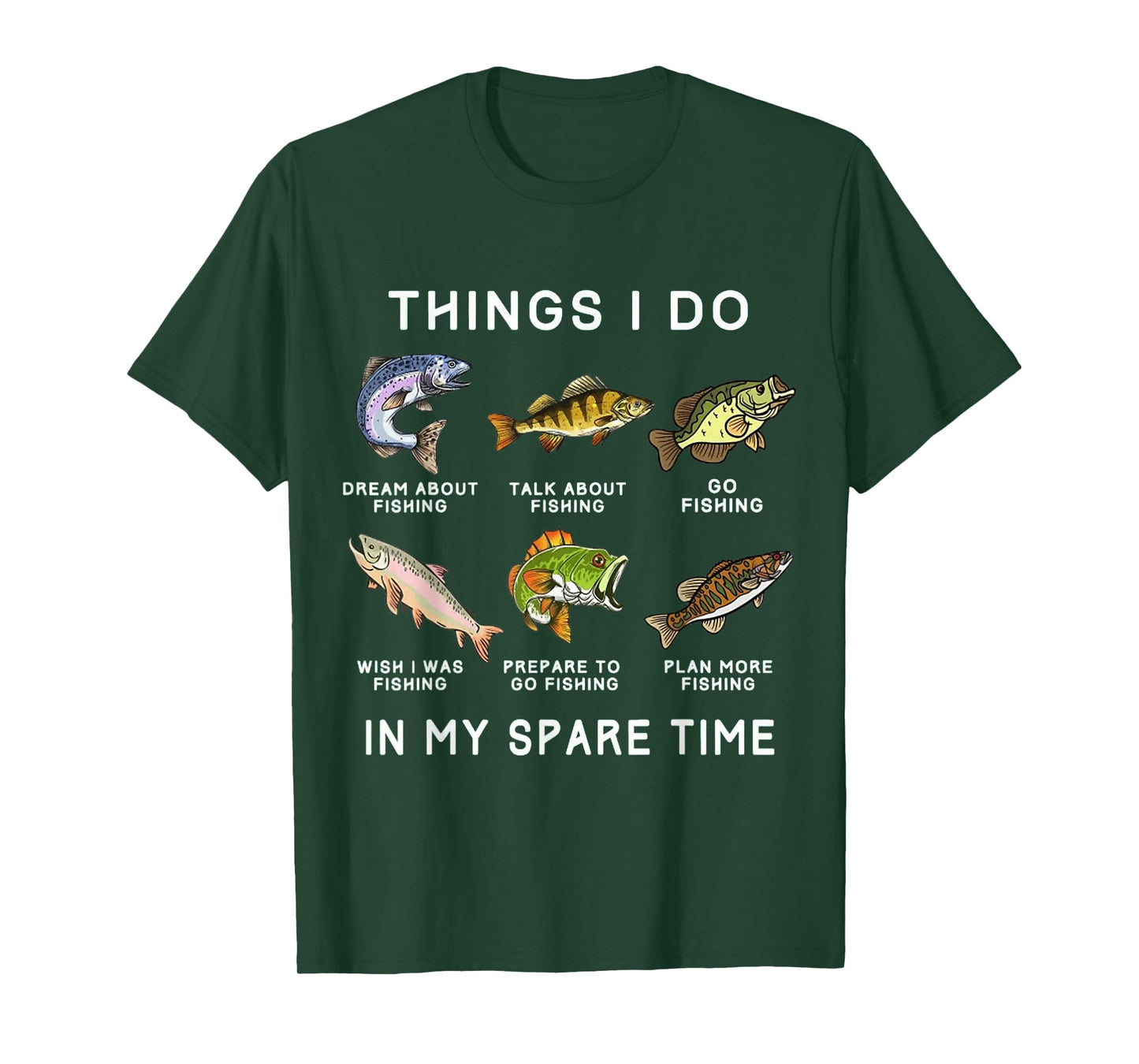 Things I Do in My Spare Time Fishing Boys Men Bass Fishing T-Shirt