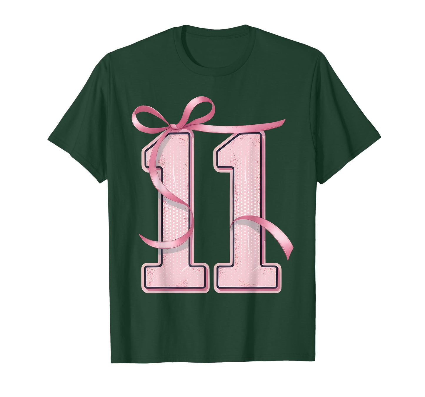 Birthday Girl Pink Coquette Bow 11 Year Old Aesthetic Girly T-Shirt