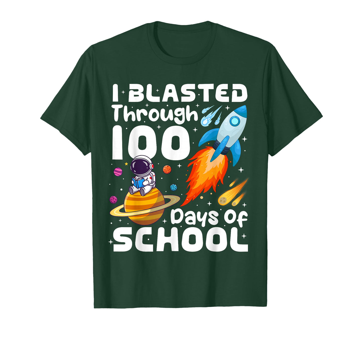 I Blasted Through 100 Days of School Teacher Kids 100th Day T-Shirt