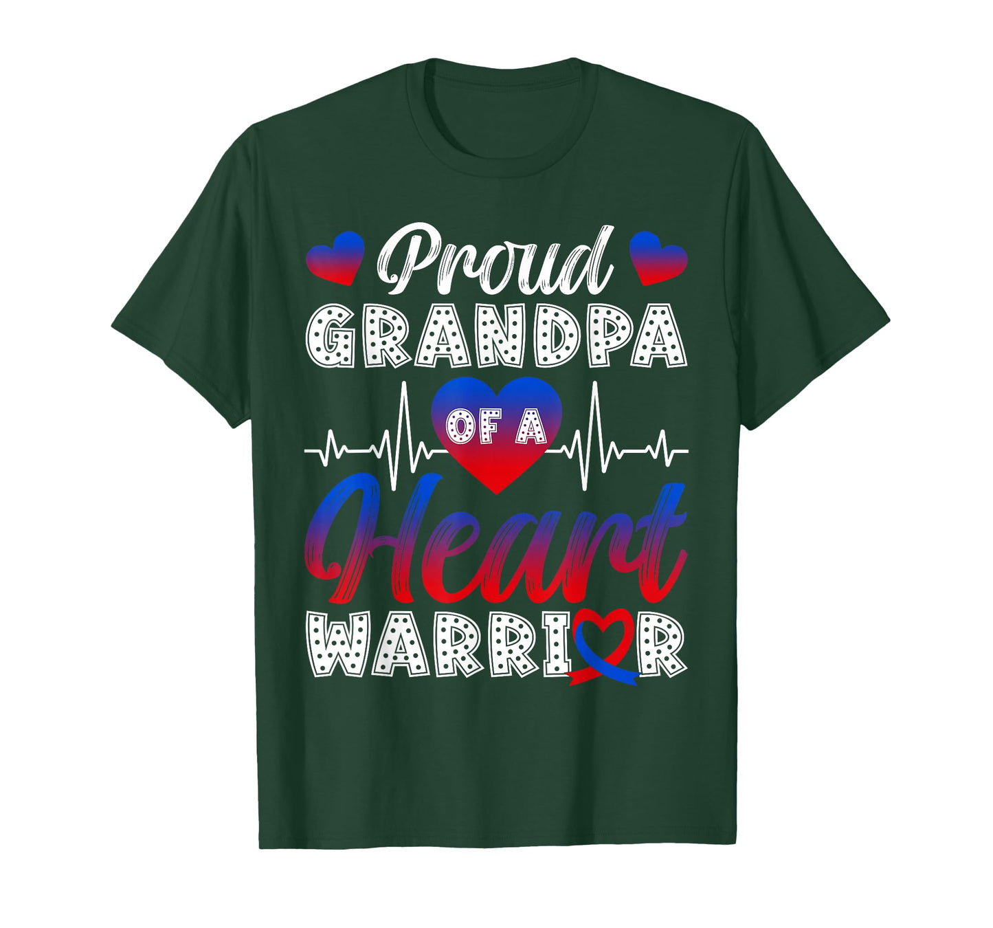 Proud Grandpa of A Heart Warrior CHD Awareness Month T-Shirt