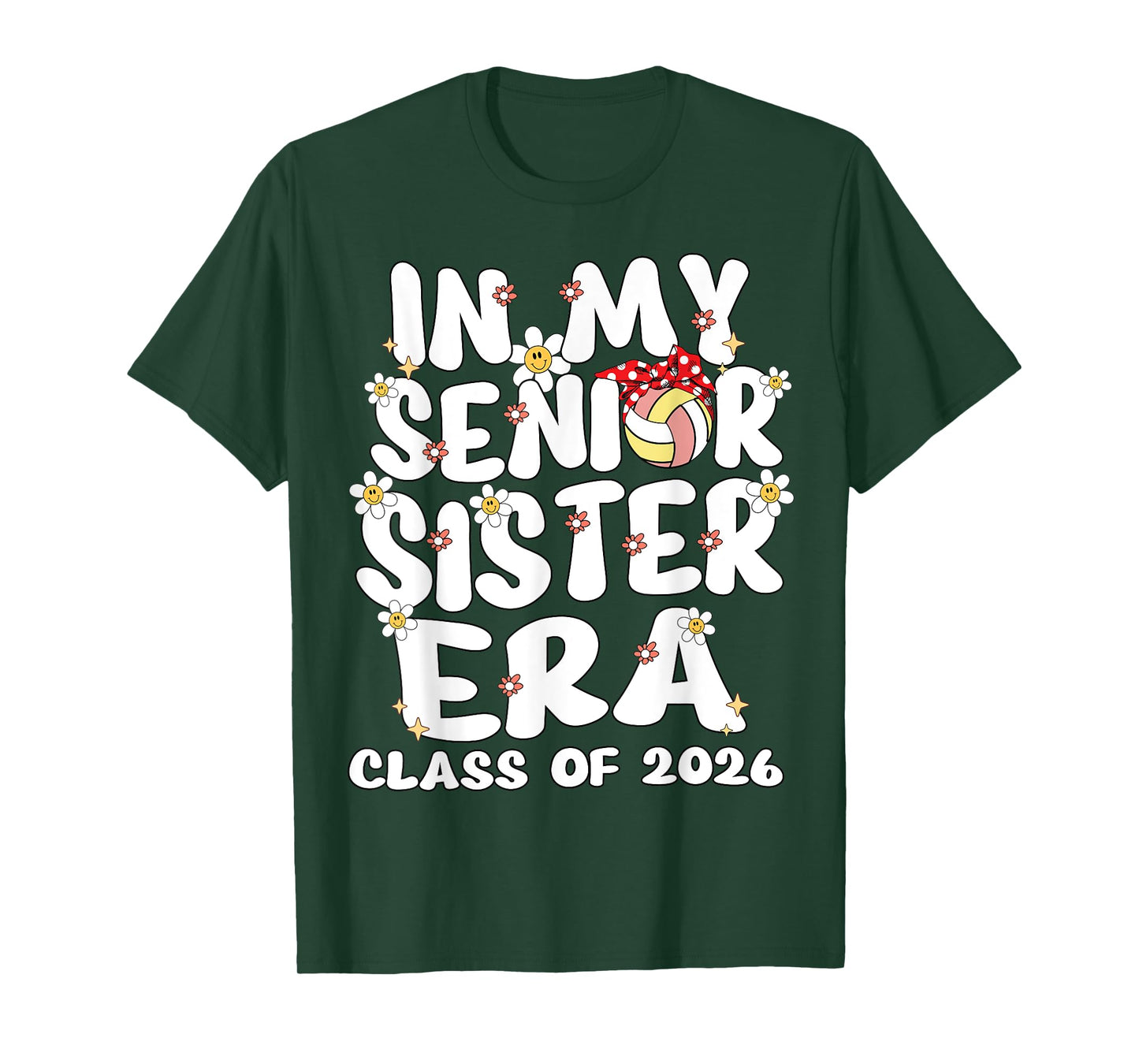 In My Senior Sister Era Groovy Volleyball Senior Sister 2026 T-Shirt