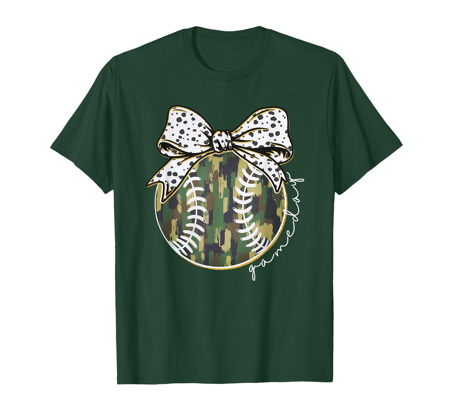 Camouflage Baseball Coquette Game Day Baseball Mama Women T-Shirt