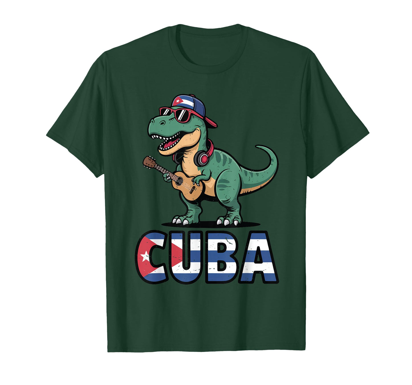 Cuba Boy Hispanic Heritage Month Cuban Flag Dinosaur Toddler T-Shirt