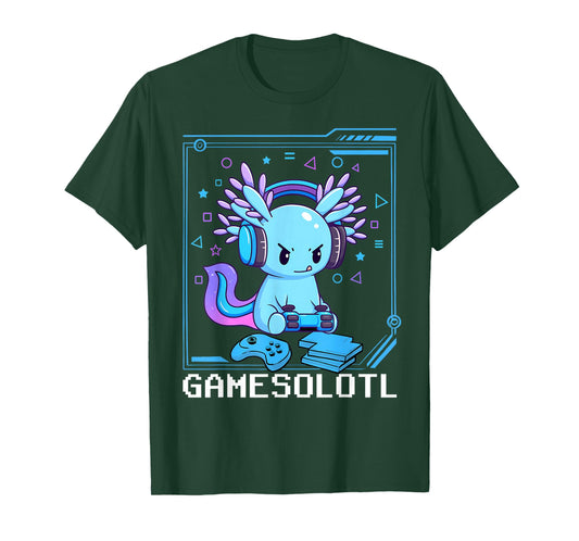 Gamesolotl Axolotl Video Gamer Kawaii Anime Gifts Boys Teens T-Shirt
