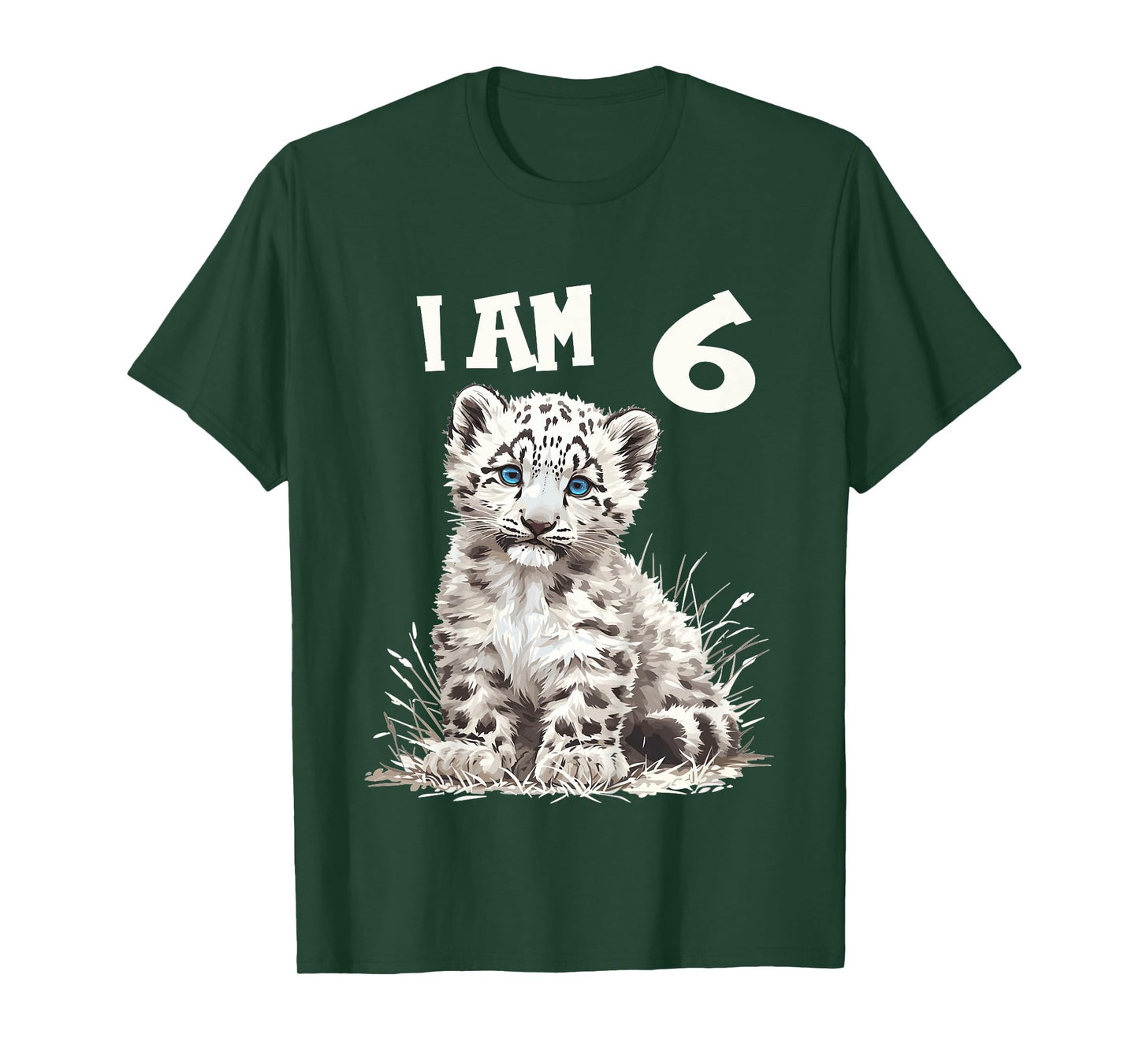 Kids 6 Years old 6 birthday Snow Leopards Boy girl Snow Leopard T-Shirt