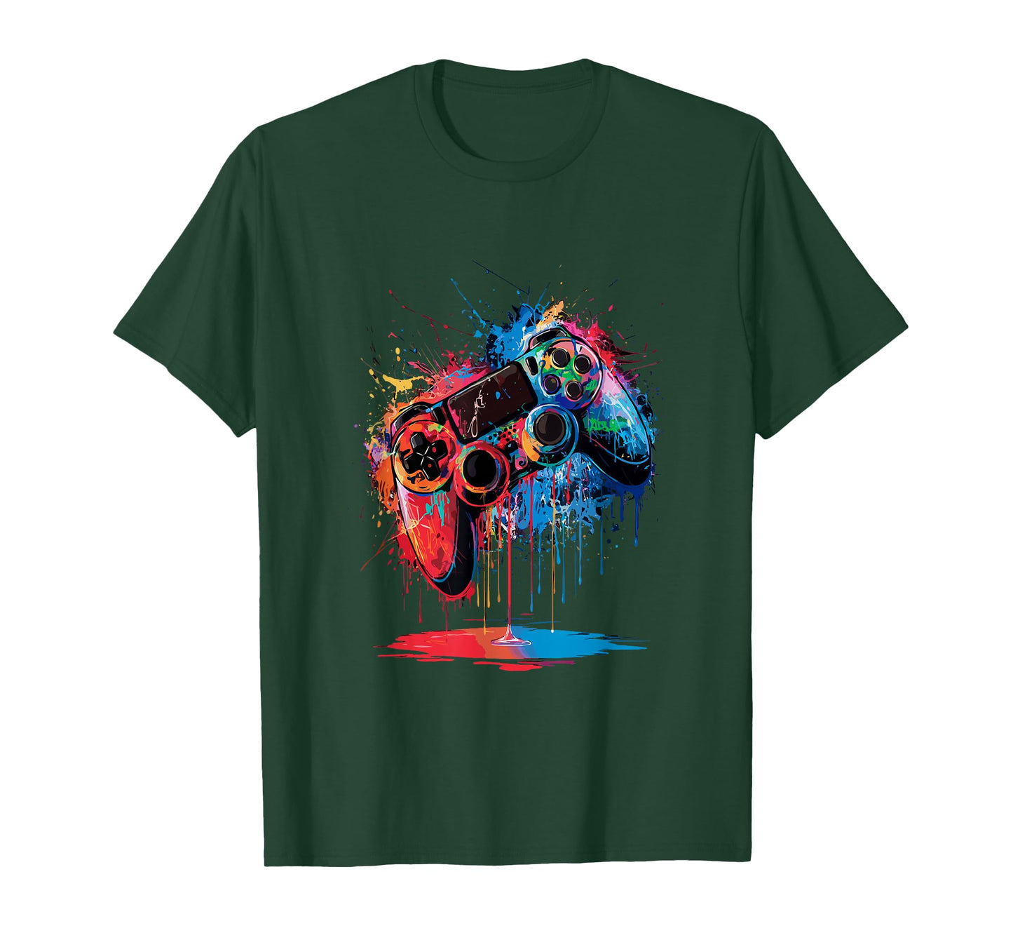 Gamer Video Game Control Pad Paint Dripping Gaming T-Shirt
