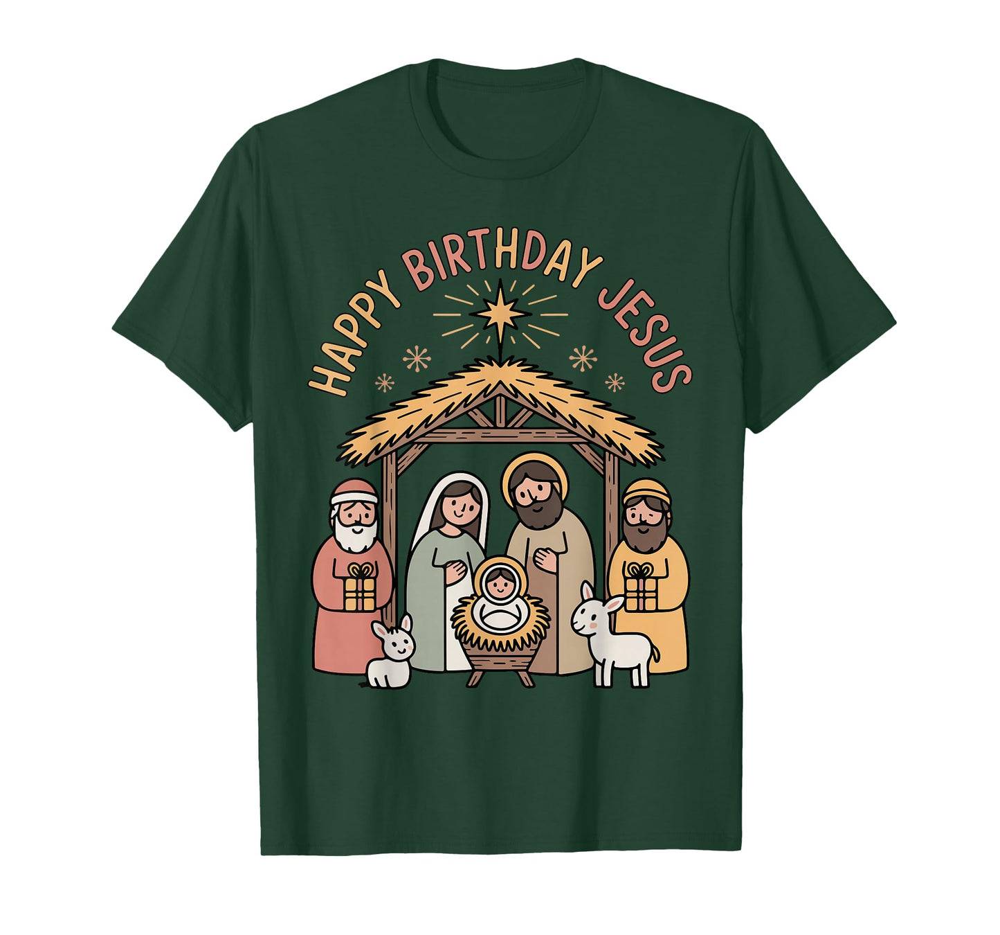 Happy Birthday Jesus Christmas Christian Outfit Toddler Girl T-Shirt