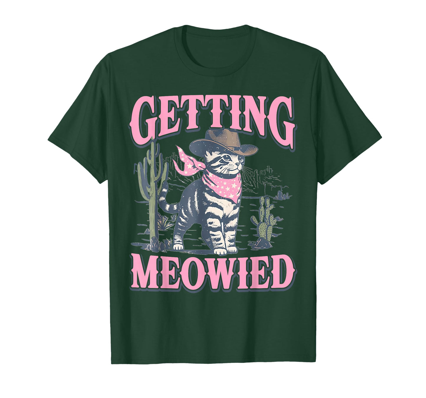 Bachelorette Party Cowgirl Getting Meowied Cat Bride Funny T-Shirt