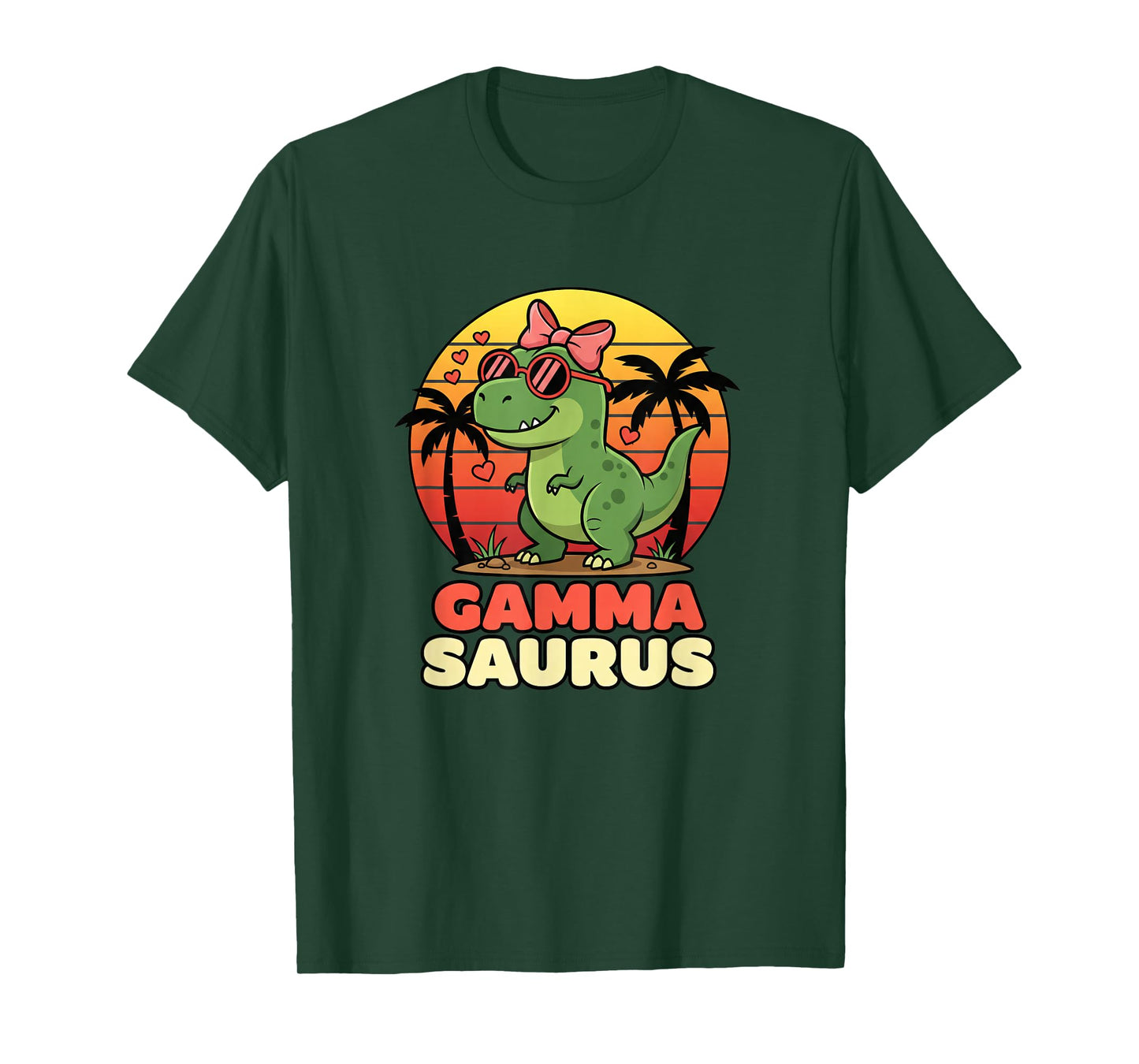 Mythical & Prehistoric Gamma Saurus Grandma Dinosaur Retro T-Shirt