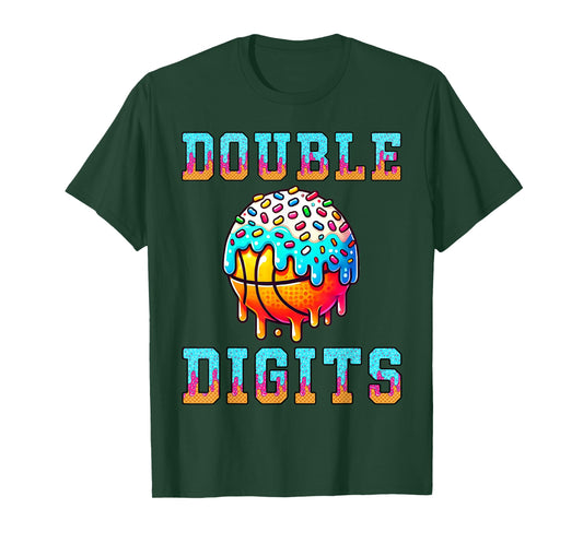 Double Digits Birthday Boy 10th Basketball Birthday Party T-Shirt