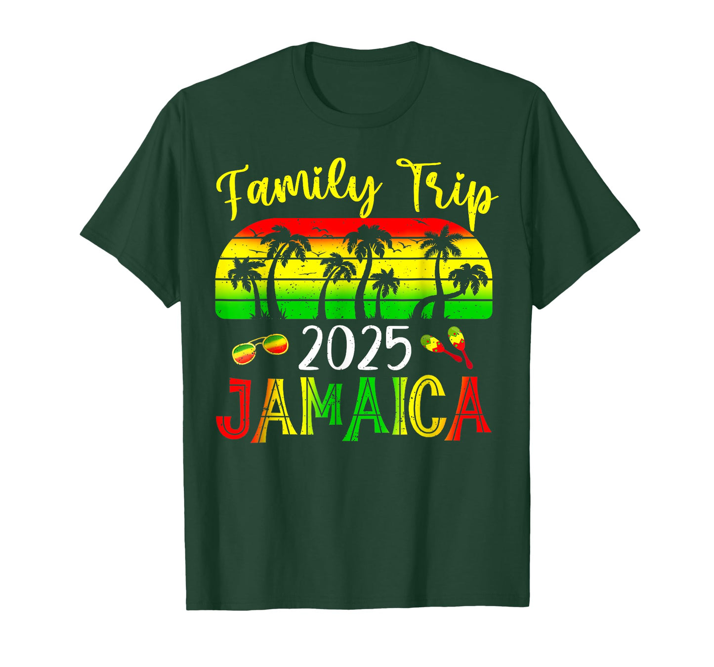 Family Trip Jamaica 2025 Summer Vacation Beach Matching T-Shirt