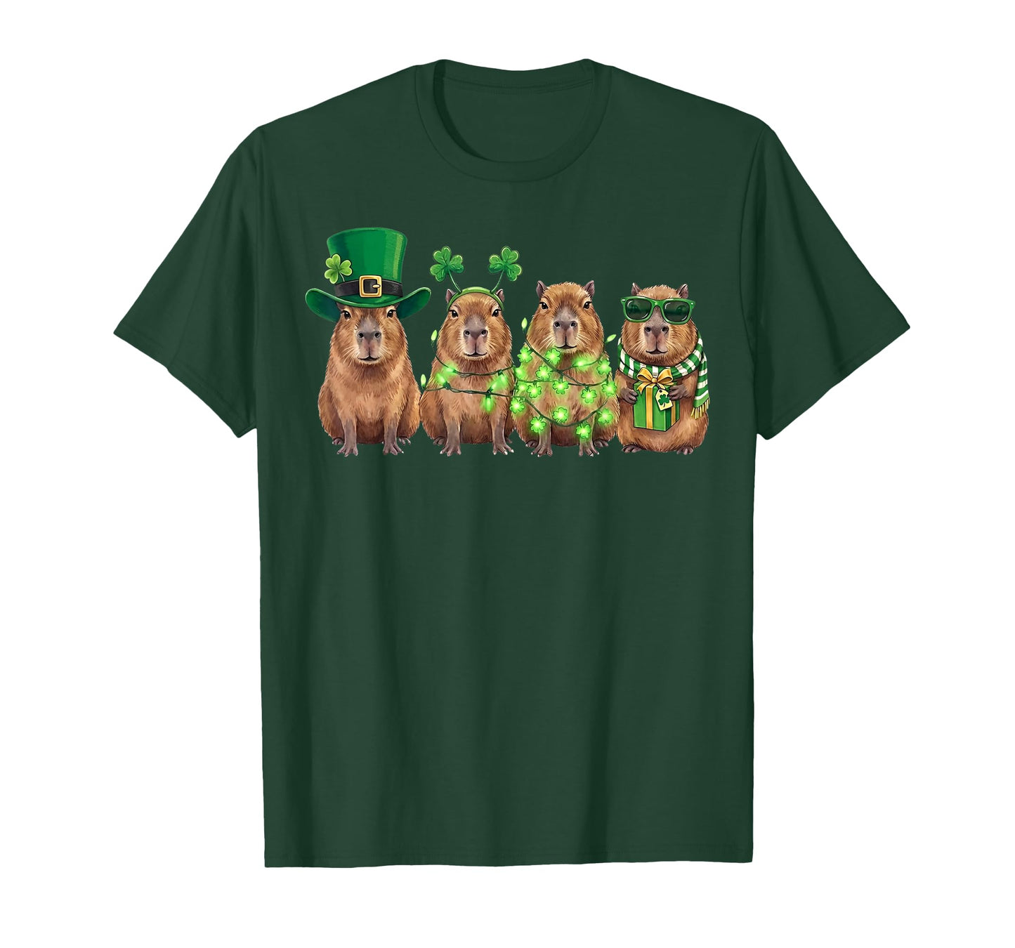 Capybara St Patricks Day Funny Capybaras Lover Men Kids T-Shirt