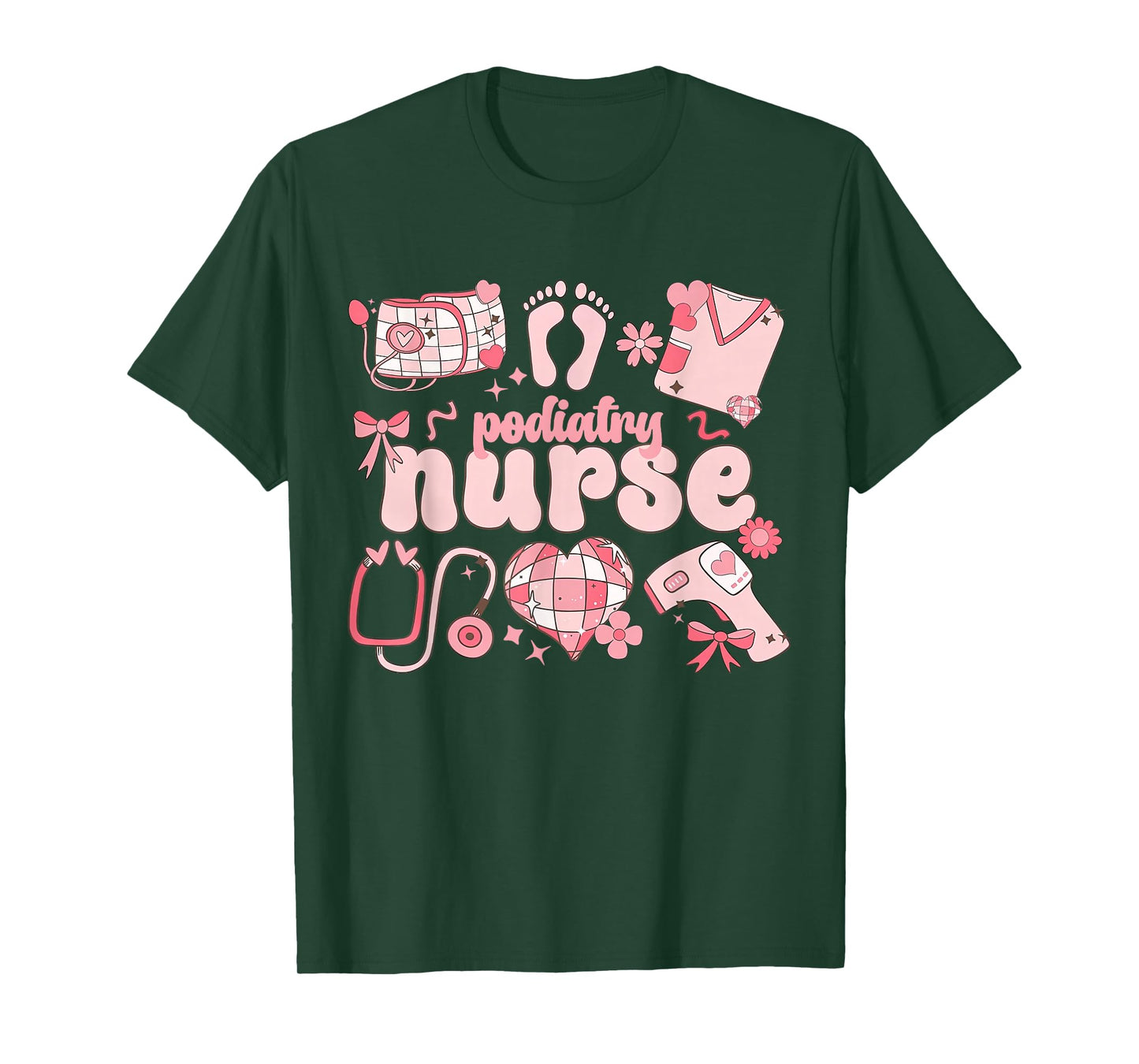 Podiatry Nurse Valentine Footprint Podiatrist Doctor T-Shirt