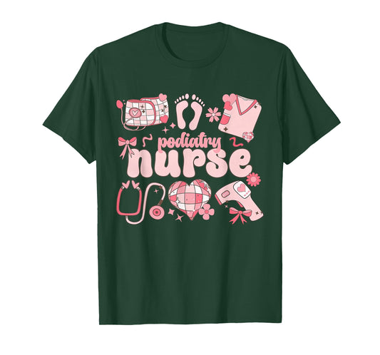 Podiatry Nurse Valentine Footprint Podiatrist Doctor T-Shirt