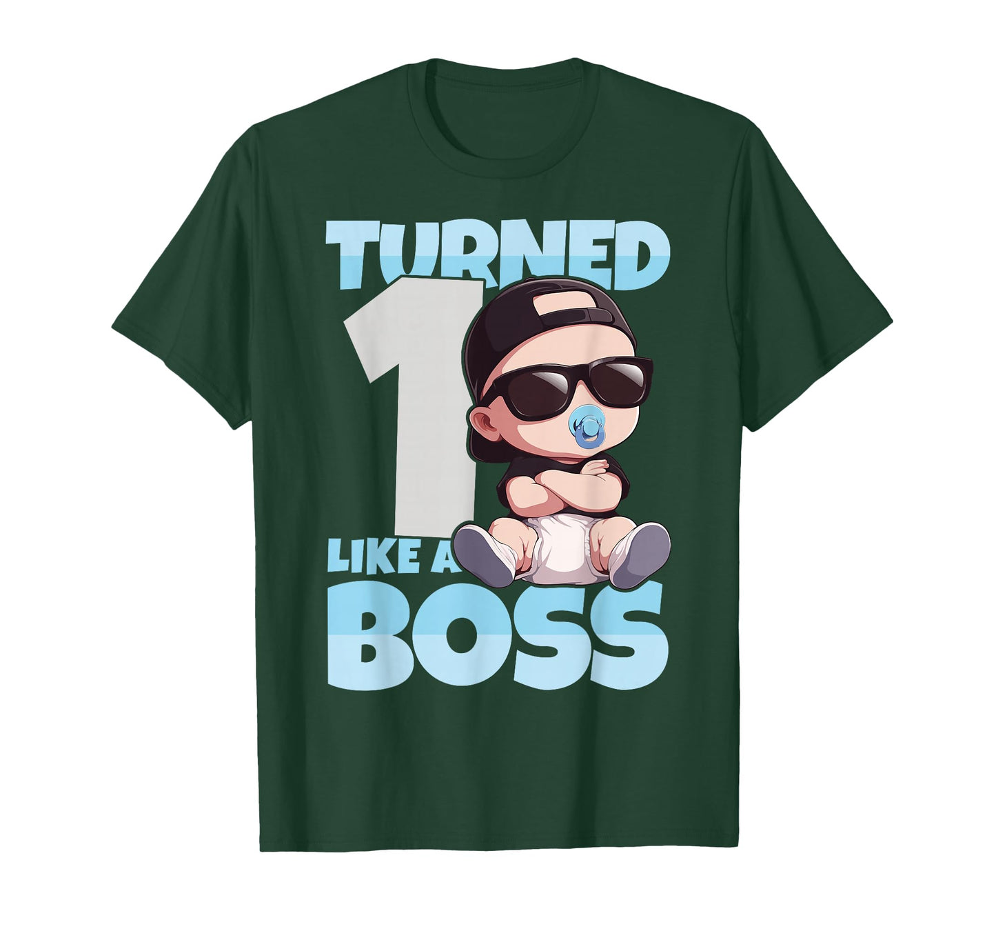 Baby 1st Birthday Boy Girl 1 Year Like a Boss Kids T-Shirt