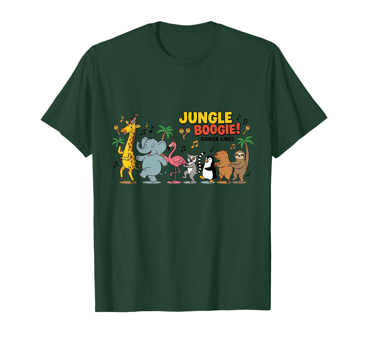Jungle Boogie Conga Line Dancing Animals T-Shirt