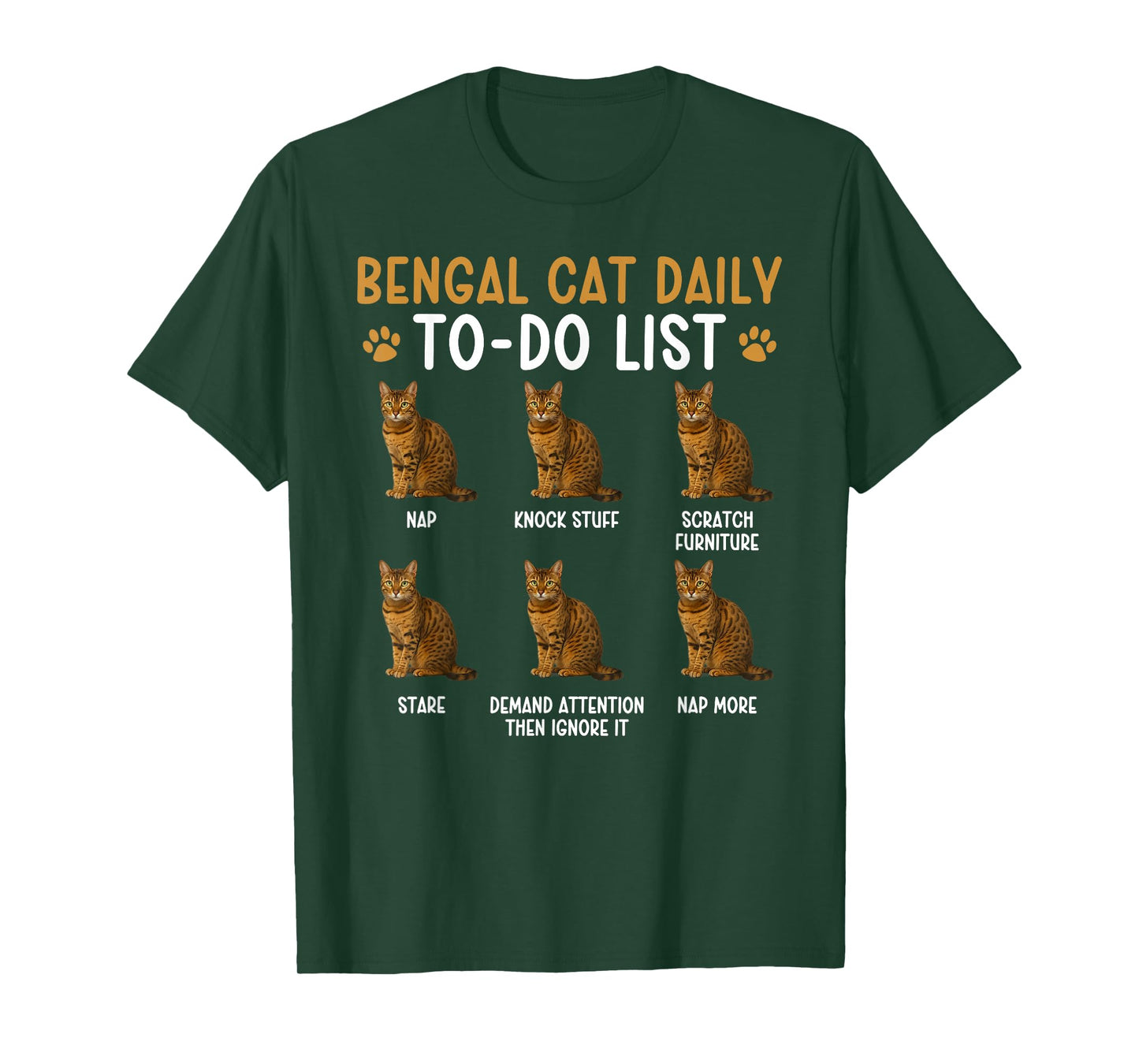 Bengal Cat to Do List Bengal Cat Owner Bengal Cat Lover T-Shirt