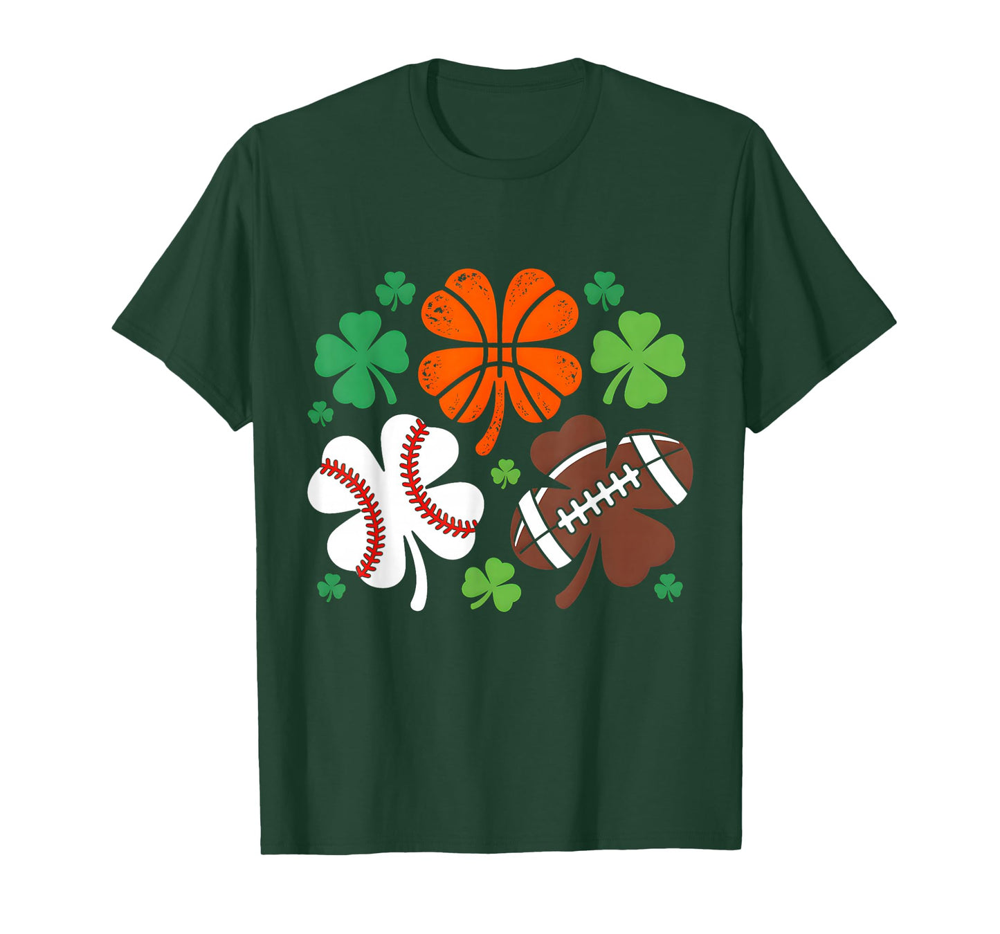 St Patricks Day Shamrock Basketball Baseball Irish Boys Men T-Shirt