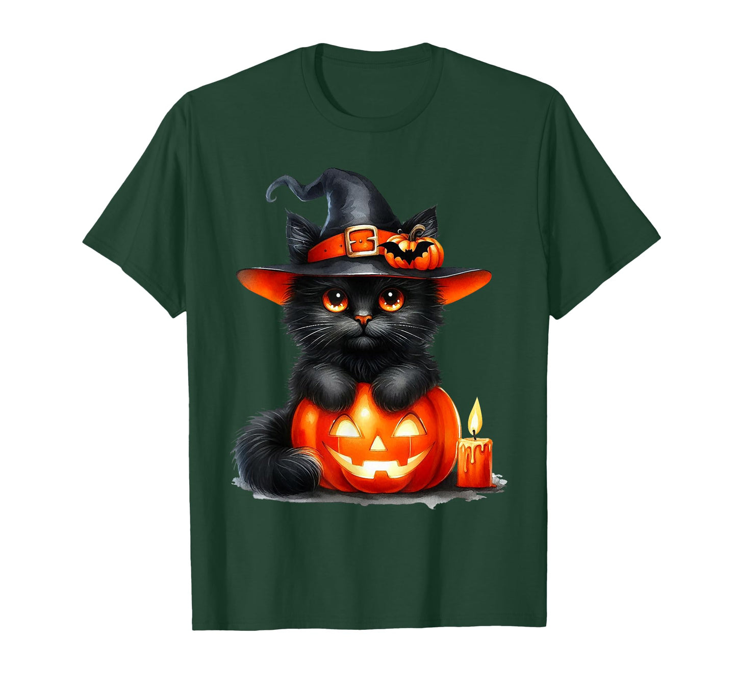 Funny Cat Pumpkin Halloween Black Cat Lover Cat Mom Cat Dad T-Shirt