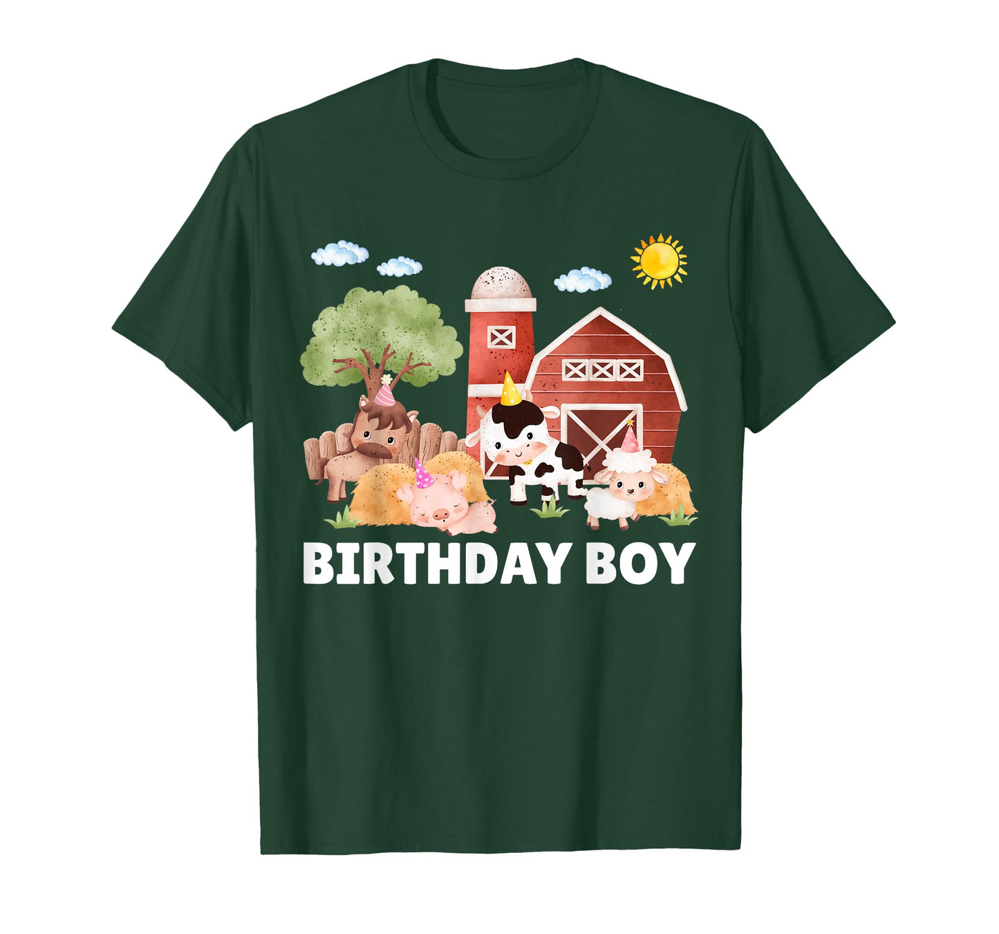 Birthday Boy Farm Animals Family Matching T-Shirt