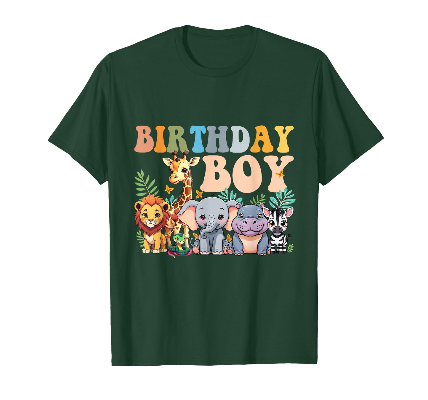 Birthday Boy Kids Safari Squad Zoo Jungle Animal Toddler T-Shirt