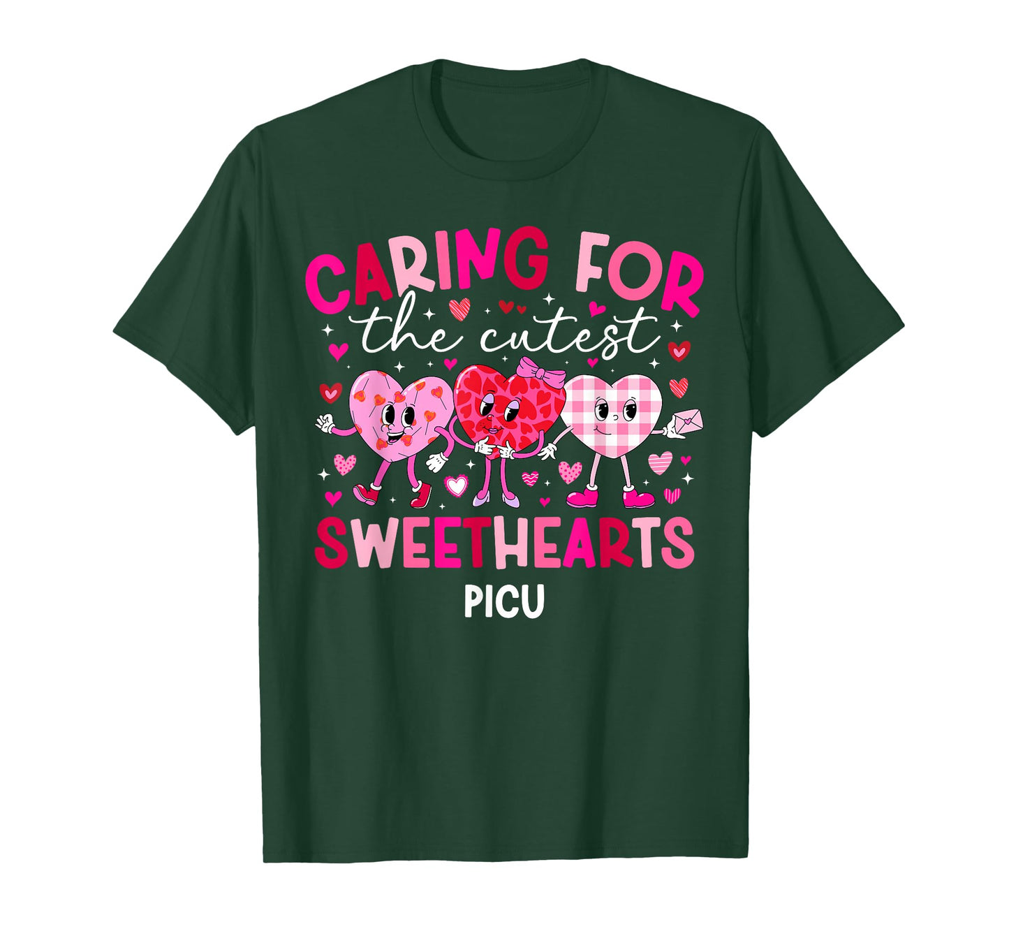 Valentine PICU Nurse Valentines Day Pediatric ICU Nurse T-Shirt