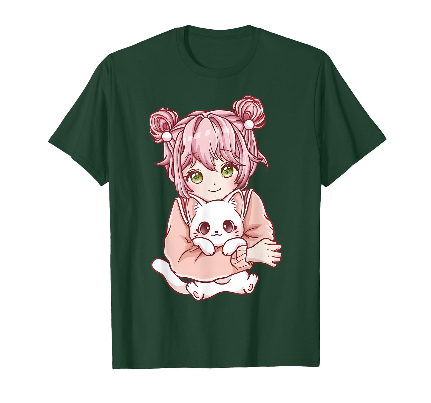Anime Girl Cat Cats Kawaii T-Shirt