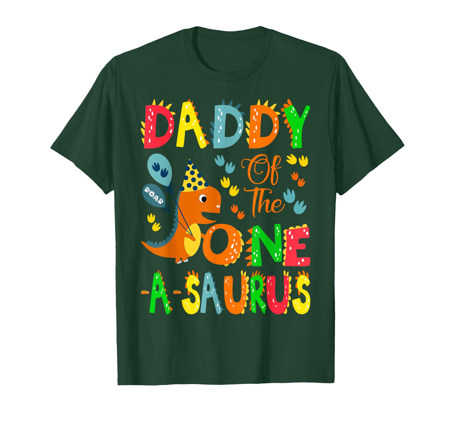 Daddy of The One-A-Saurus 1st Birthday Boy Dinosaur Lover T-Shirt